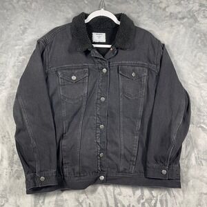 Old Navy‎ Boyfriend Sherpa Lined Denim Jacket Black Size 2X XXL Plus